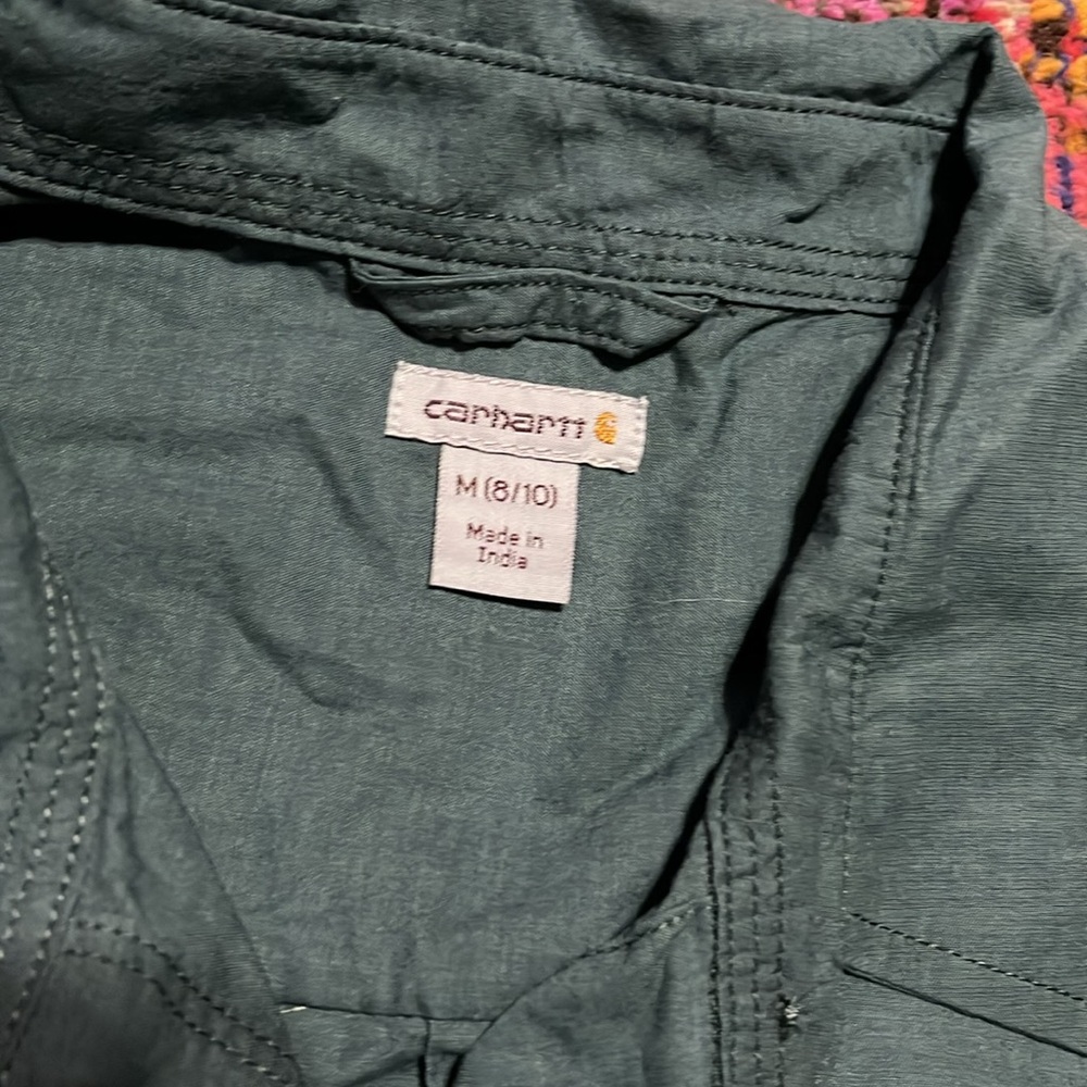 Carhartt button up women’s shirt. Deep teal color. Size M - Picture 4 of 8
